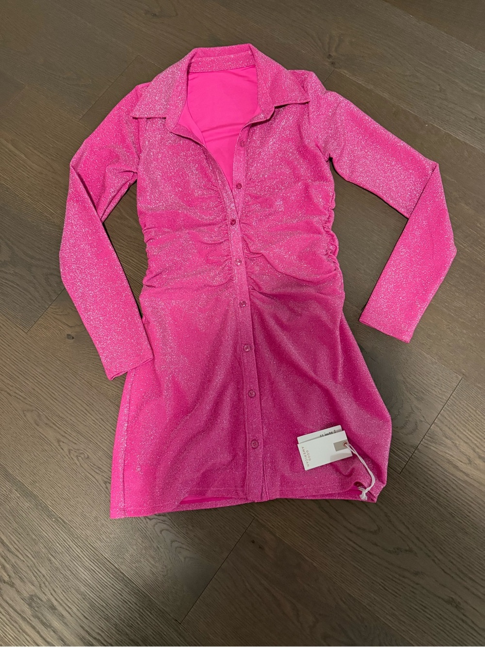 Good American Knockout Pink Sparkle Mini Dress